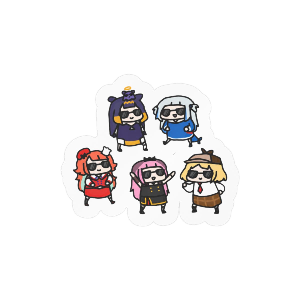 HoloEN Chibi Stickers | Adorable VTuber Vinyl Decals - Official Stickers merchandise
