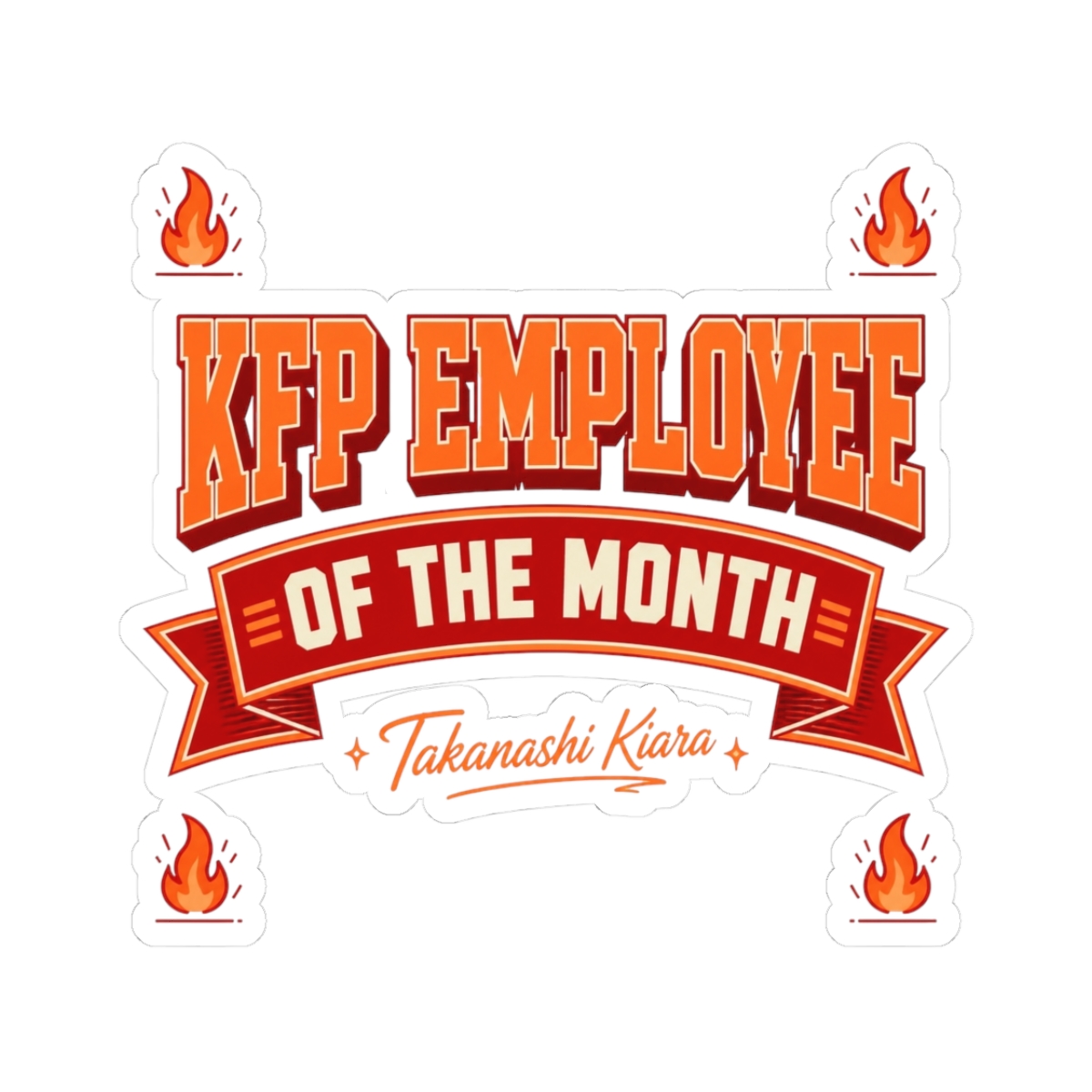 Hololive EN "KFP Employee of the Month" Sticker - alternate angle 3, merchandise