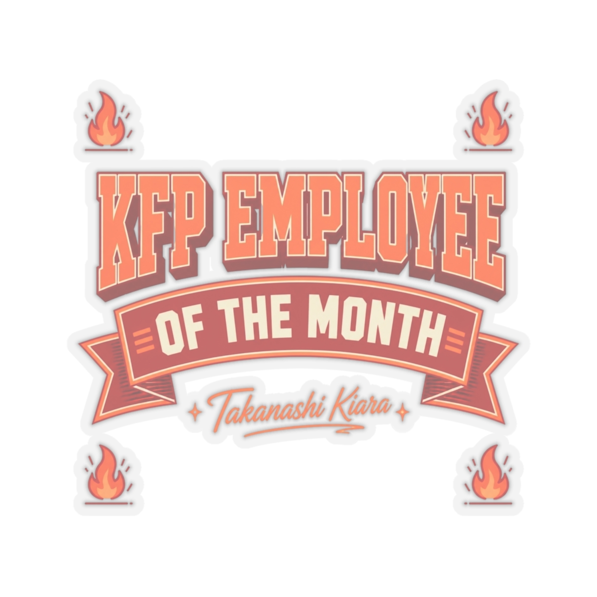 Hololive EN "KFP Employee of the Month" Sticker - alternate angle 4, merchandise